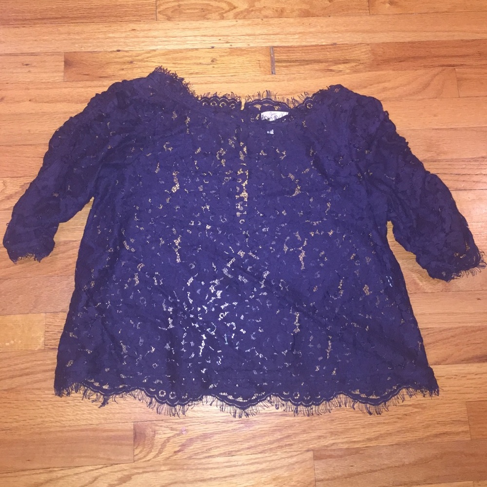 Joie navy lace top size small